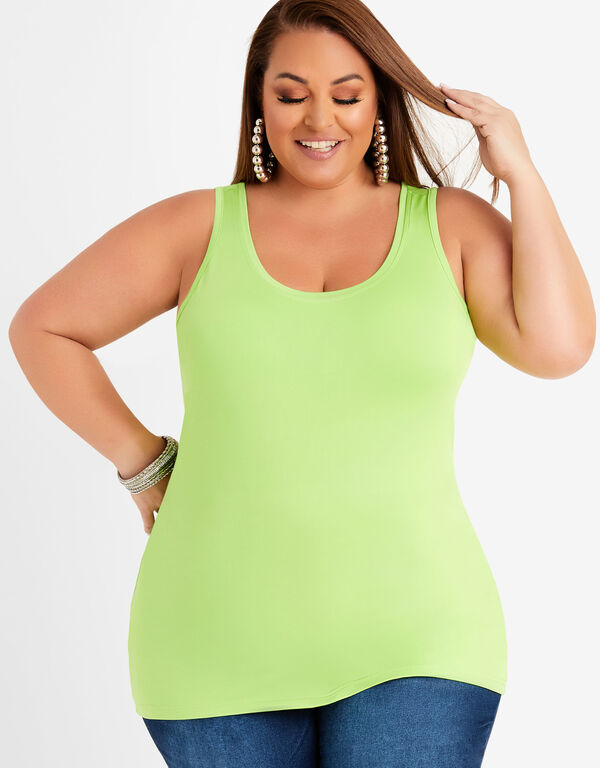 The Easy Basic Knit Tank, Parrot Green image number 0