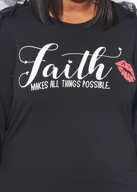 Embellished Faith Graphic Tee, Black image number 2