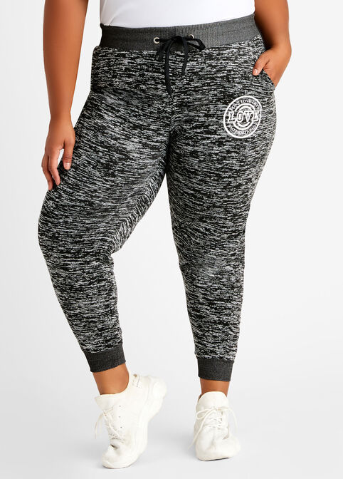 Love Colorblock Athletic Jogger, Black Combo image number 0