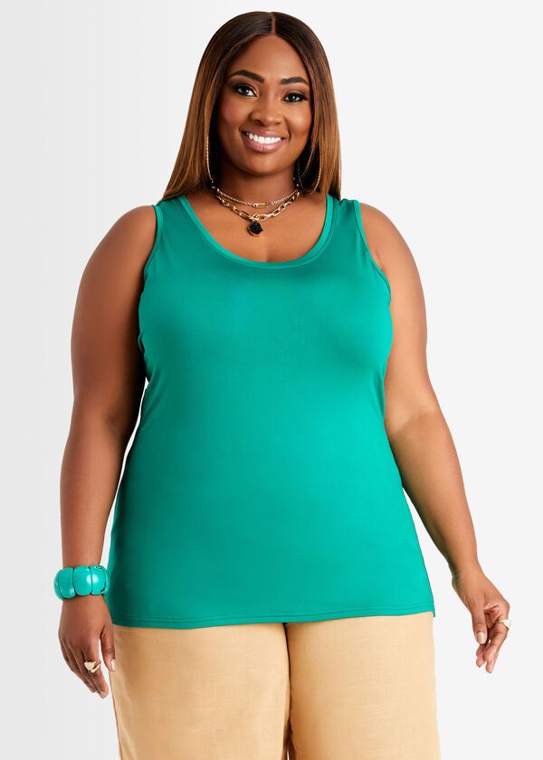 The Easy Basic Knit Tank, ULTRA MARINE GREEN image number 0