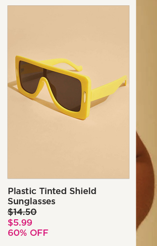 Plastic Tinted Shield Sunglasses