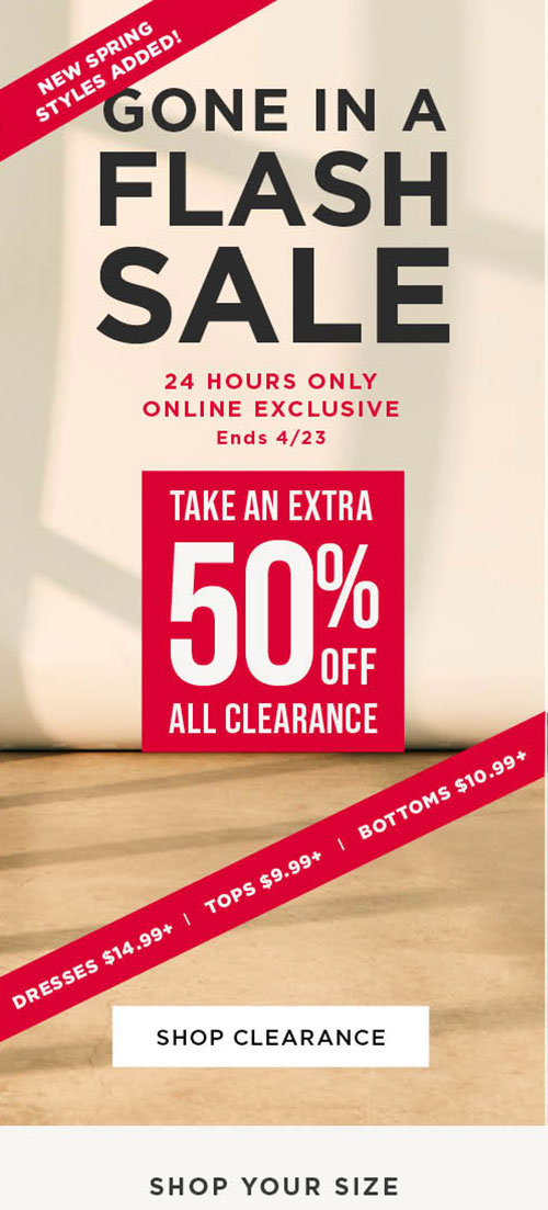 50% Off Clearance Flash Sale