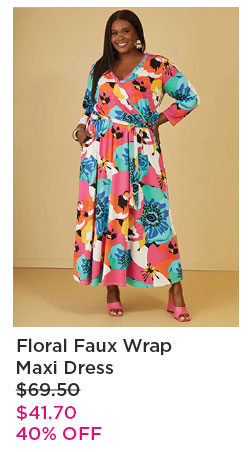 Floral Faux Wrap Maxi Dress