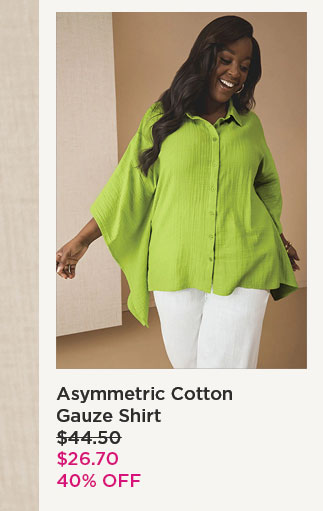 Asymmetric Cotton Gauze Shirt