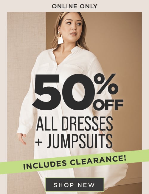 50% Off Dresses & Jumpsuits