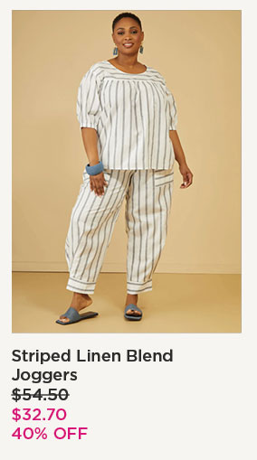 Striped Linen Blend Joggers