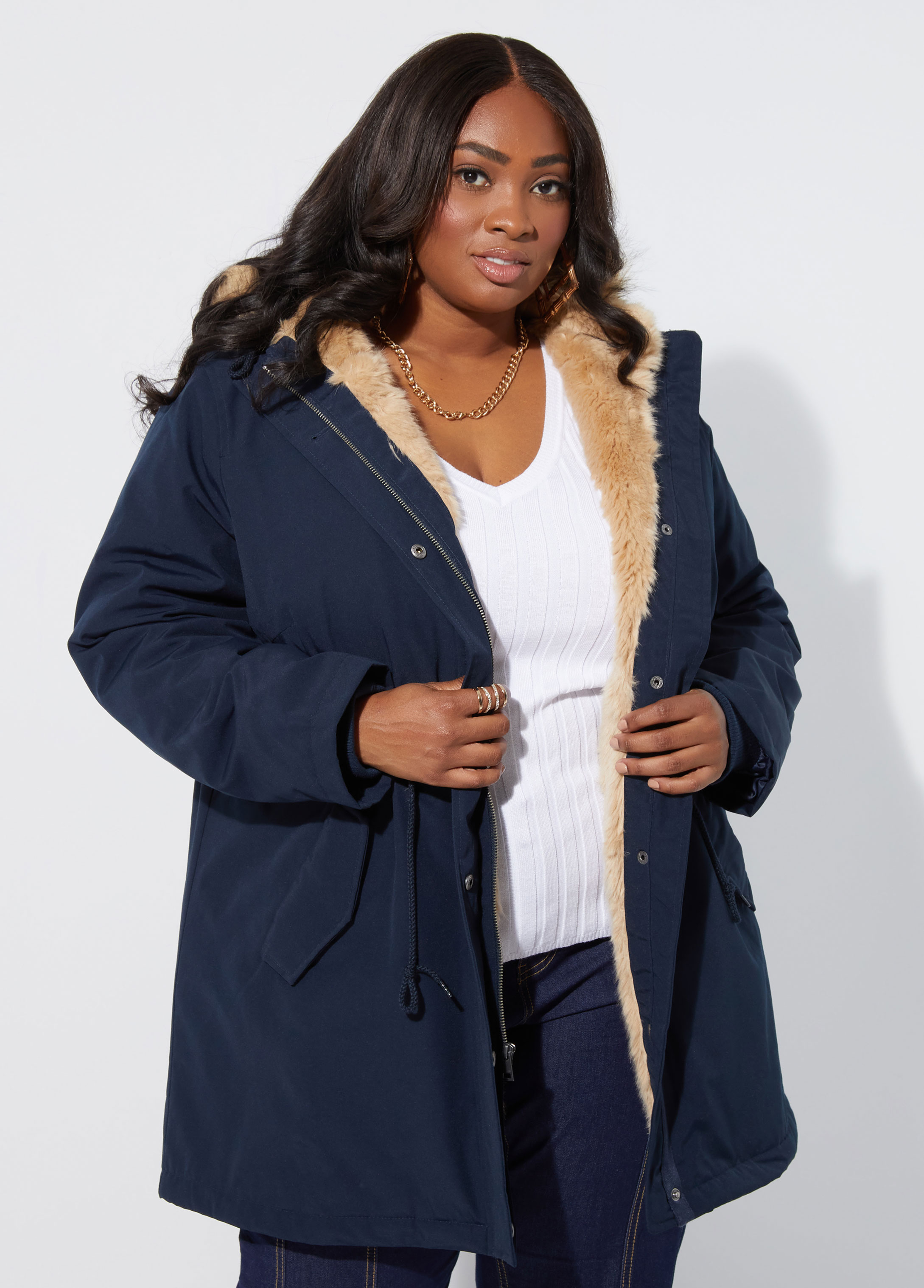Plus Size Outerwear Quilted Cozy Warm Parka Coat Puffer