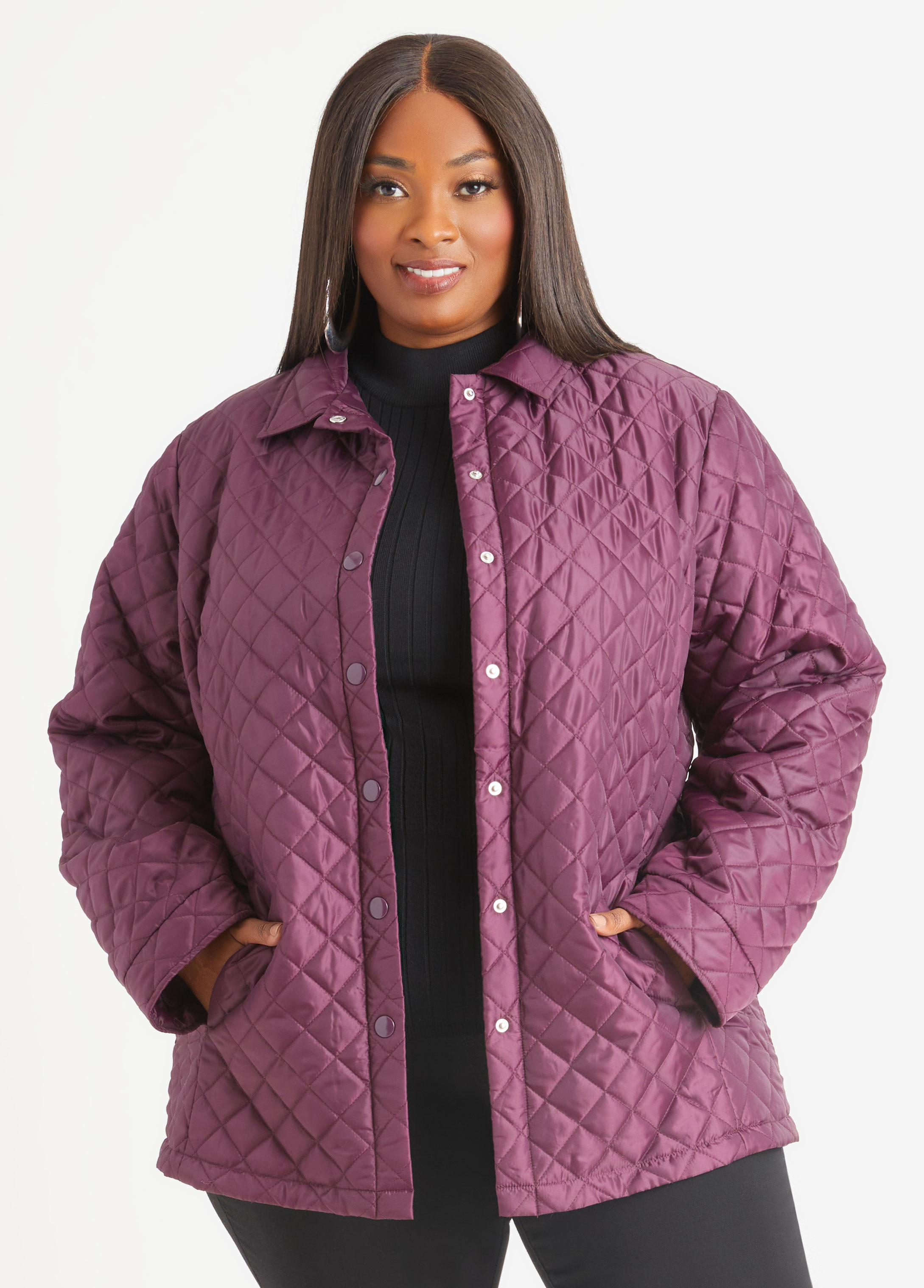 Plus Size Quilted Jacket Size Fall