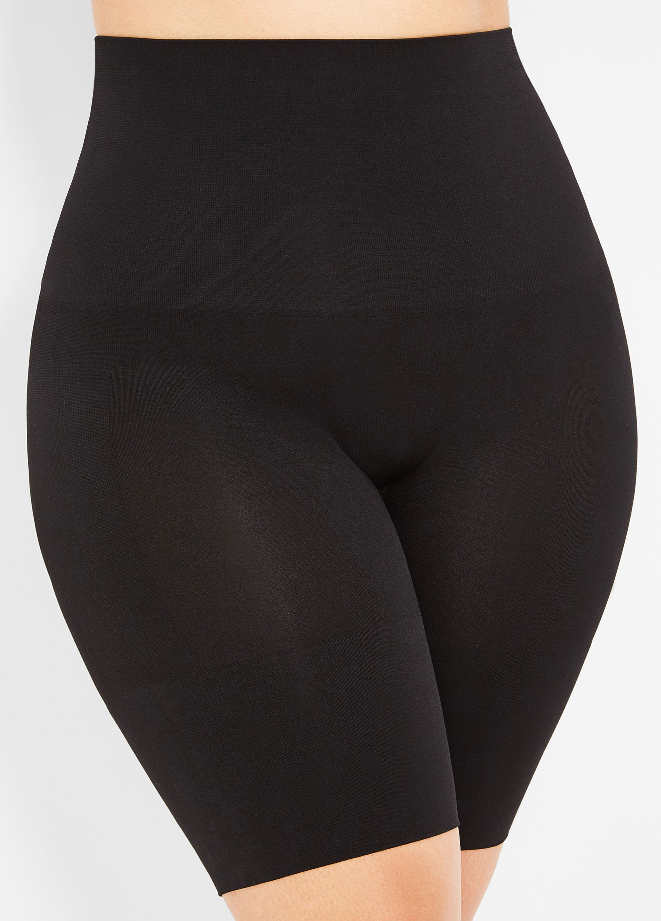 Plus Size Firm Long Leg Shaper Shorts, BLACK, XL - Ashley Stewart