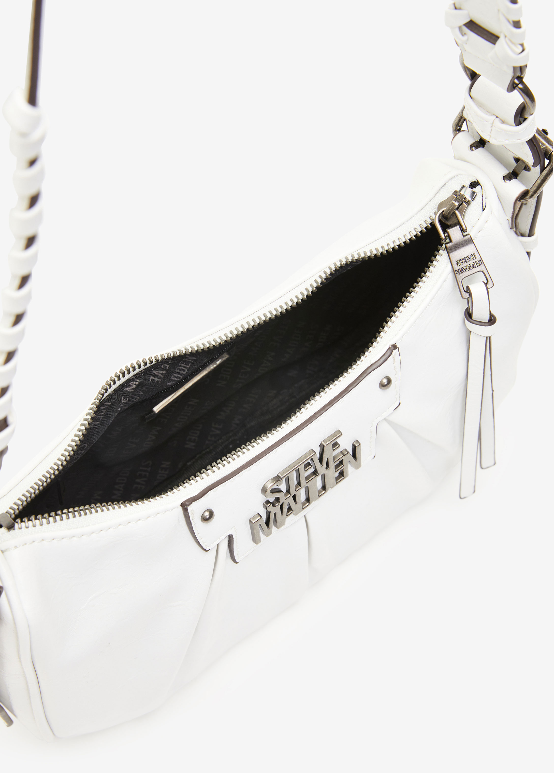 Steve Madden White & Silvertone Logo Check Crossbody Bag, Best Price and  Reviews