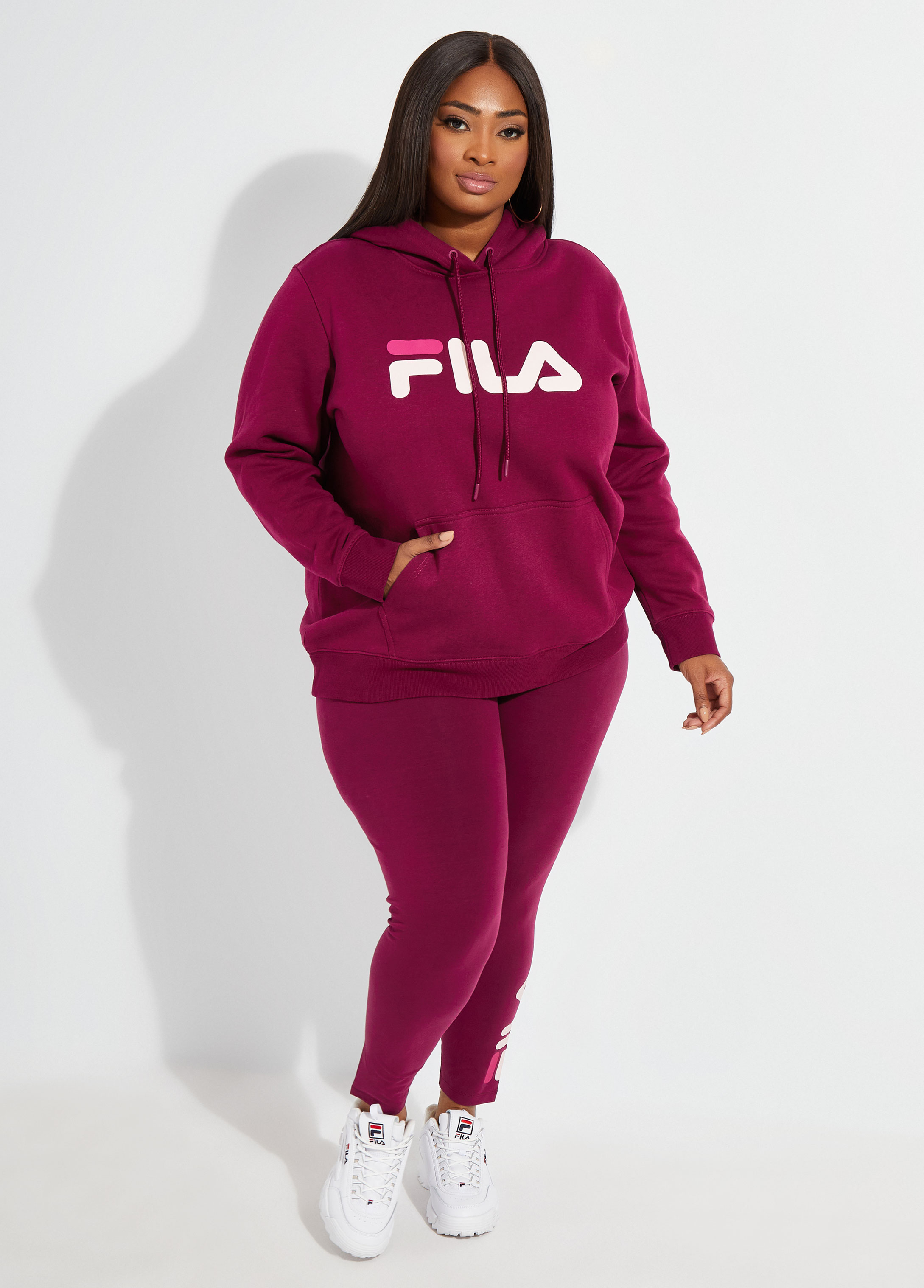 Size Hoodie FILA Plus Sweatsuit Set