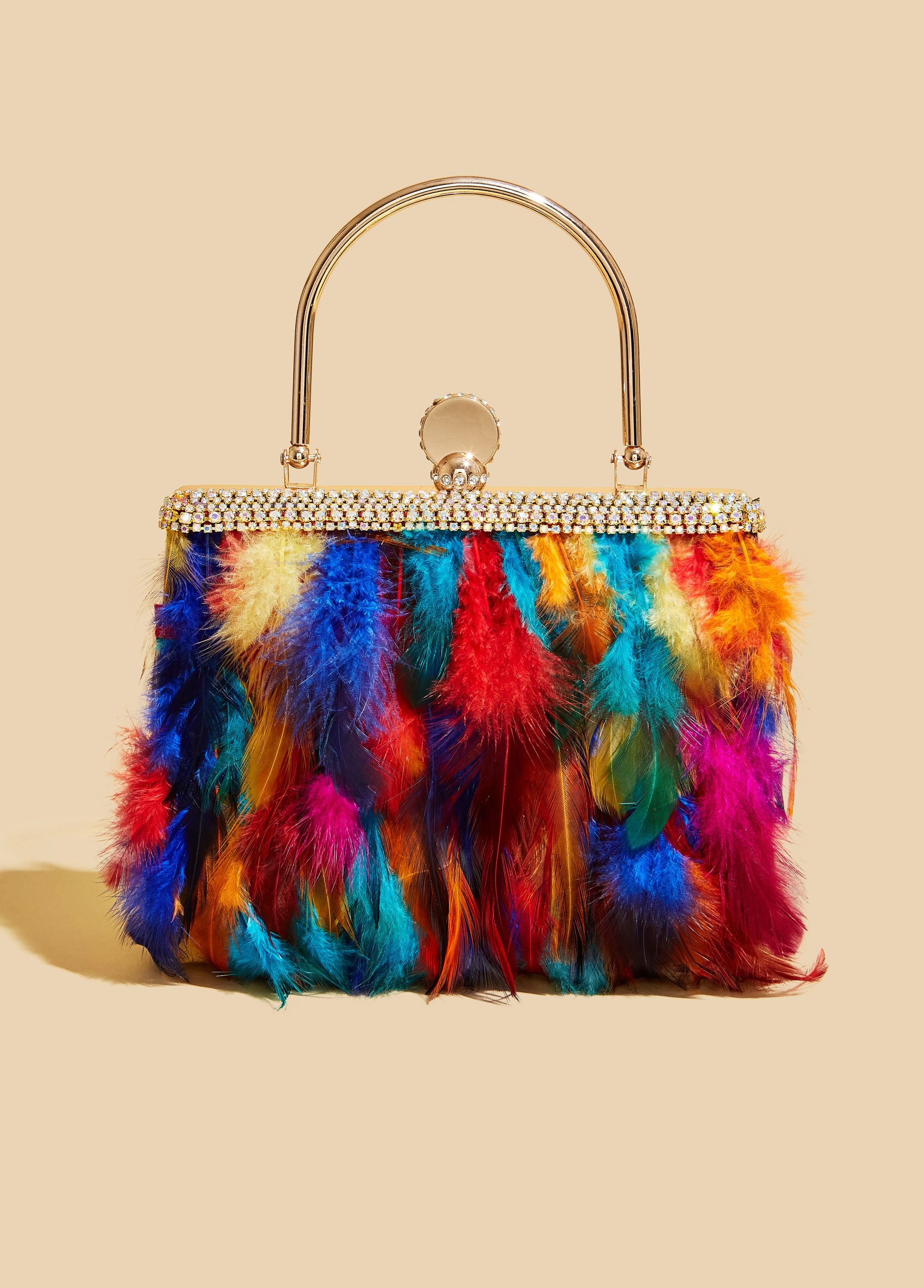 Embellished Feather Bag
