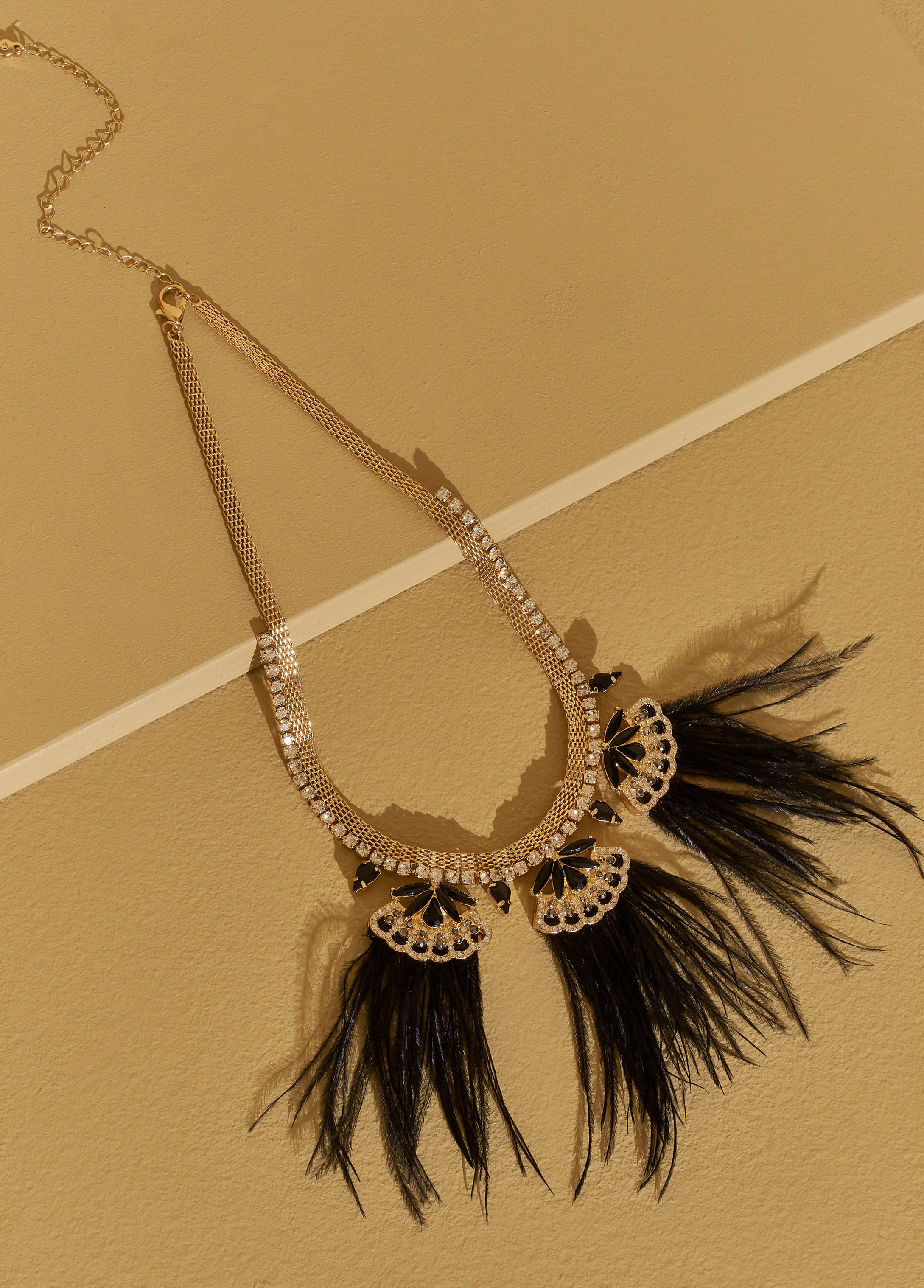 Embellished Feather Necklace
