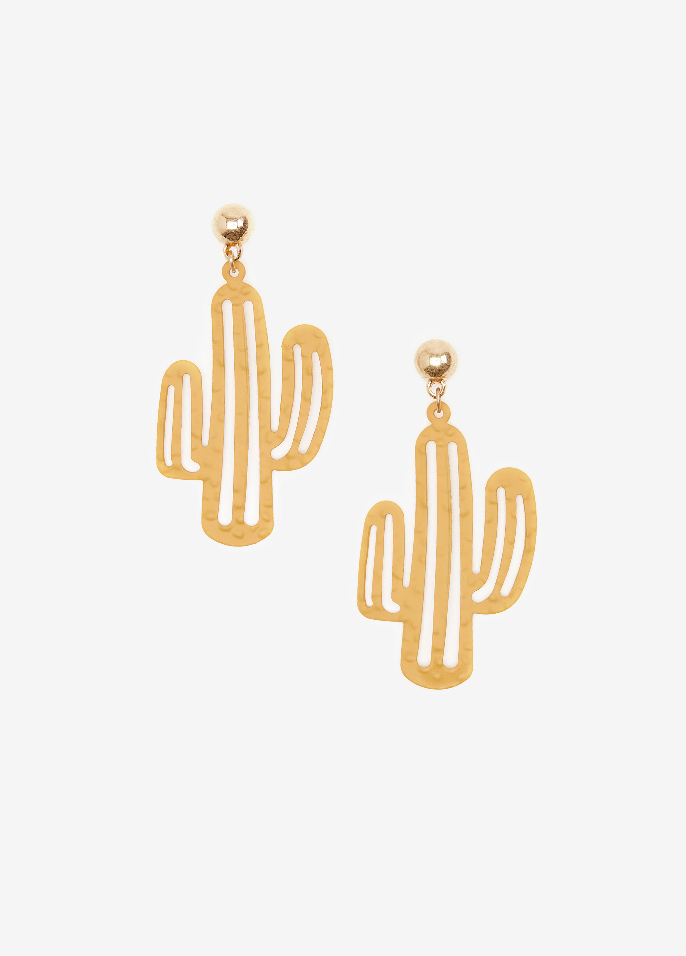 Textured Cactus Drop Earrings